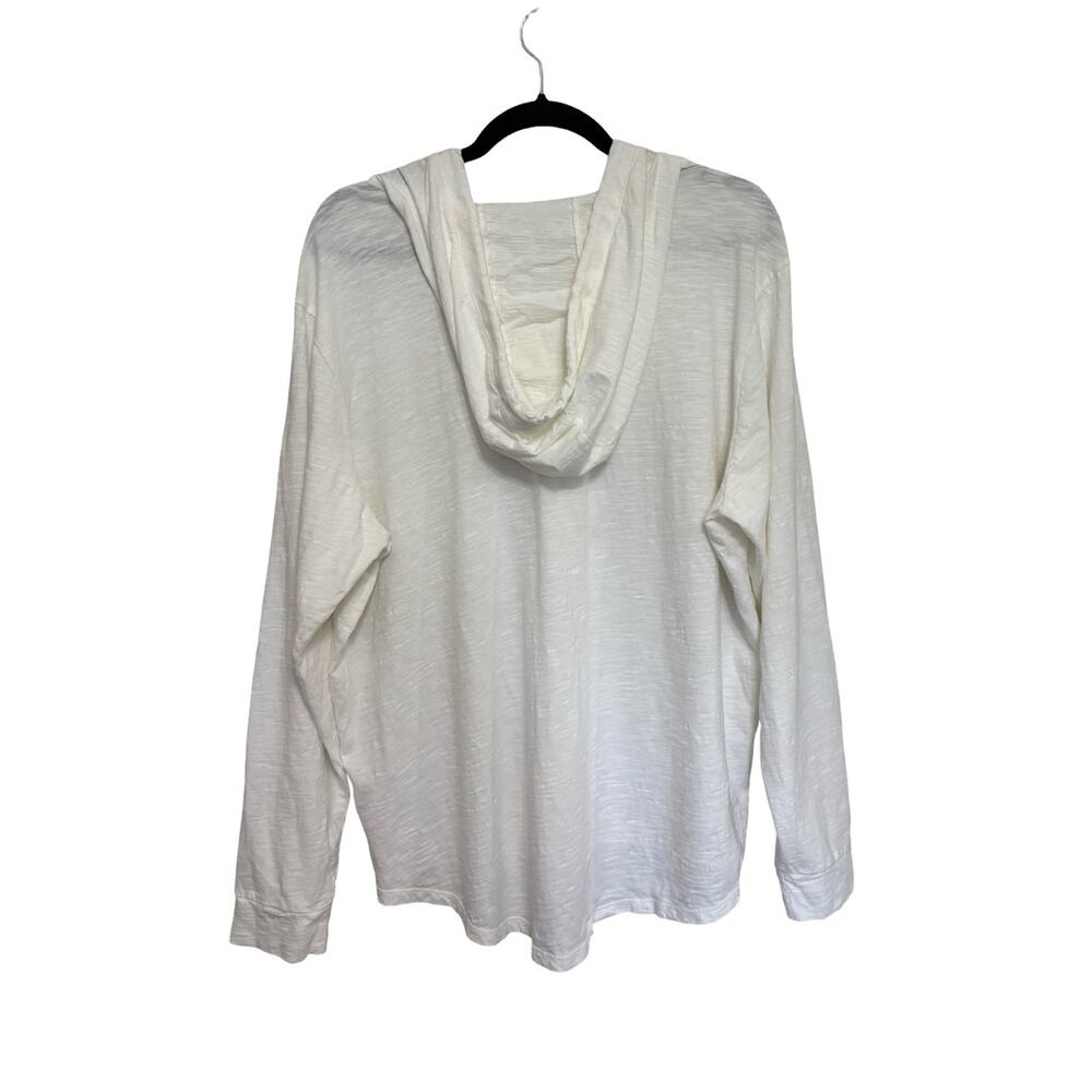 Lands End Women’s Plus 100% Cotton Long Sleeve Slub Popover Hoodie White Size 1X - Picture 2 of 7